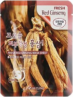 Фото 3W Clinic тканинна маска для обличчя Fresh Red Ginseng Mask Sheet з екстрактом коріння червоного женьшеню 23 г