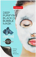 Фото Purederm тканинна маска для обличчя Bubble Mask Deep Purifying Black O2 Charcoal Киснева з деревним вугіллям 20 г