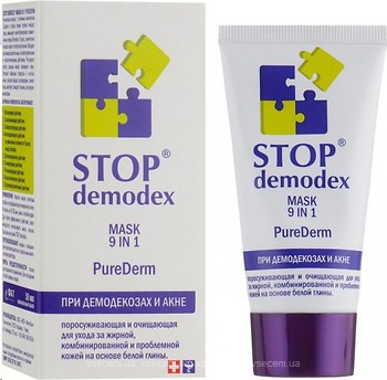 Фото Stop Demodex маска для обличчя Pure Derm 9 in 1 Стоп Демодекс 50 мл