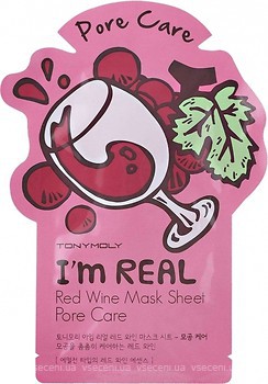 Фото Tony Moly тканинна маска для обличчя I'm Real Wine Mask Sheet з екстрактом червоного вина 21 мл
