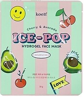 Фото Koelf гідрогелева маска для обличчя Hydrogel Face Mask Ice-Pop Cherry & Avocado з вишнею і авокадо 30 г