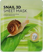 Фото Missha тканинна маска для обличчя Sheet Mask Snail 3D з муцином равлика 21 г