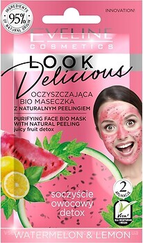 Фото Eveline Cosmetics маска для обличчя Look Delicious Очищаюча Кавун і лимон 10 мл
