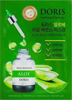 Фото Doris ампульна тканинна маска Real Essence Mask Aloe з екстрактом алое 25 мл