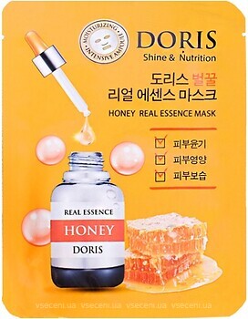 Фото Doris ампульна тканинна маска Real Essence Mask Honey з екстрактом меду 25 мл