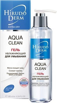 Фото Hirudo Derm зволожувальний гель для вмивання Extra Dry Aqua Clean 180 мл