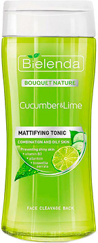Фото Bielenda тонік Bouquet Nature Cucumber&Lime Matting Tonic матувальний Огірок і Лайм 200 мл