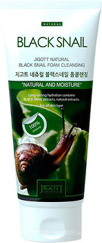 Фото Jigott пінка Natural Black Snail Foam Cleansing очищувальна з екстрактом слизу чорного равлика 180 мл