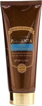 Фото 3W Clinic пінка для вмивання Premium Placenta Clear Foam Cleansing з плацентою 180 мл