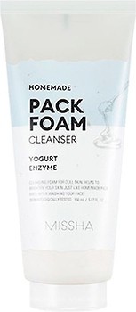 Фото Missha пінка-маска для вмивання Homemade Pack Foam Cleanser Yogurt Enzyme з йогуртом і ензимами 150 мл