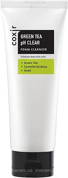 Фото Coxir пінка очищувальна Green Tea pH Clear Foam Cleanser для жирної шкіри 150 мл