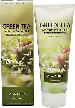 Фото 3W Clinic пілінг-гель для обличчя з екстрактом зеленого чаю Moisture Peeling Gel-Green Tea 180 мл