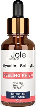 Фото Jole пілінг для обличчя Glycolic+Salicilic pH3 Peeling 30 мл