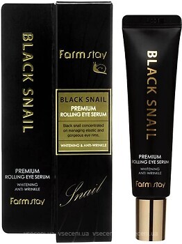 Фото FarmStay сироватка для шкіри навколо очей Black Snail Premium Rolling Eye Serum 25 мл
