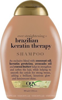 Фото OGX Brazilian Keratin Therapy розгладжуючий для зміцнення волосся 385 мл