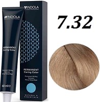 Фото Indola Permanent Caring Color 7.32 средний блонд золотистый жемчужный