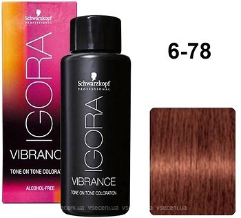 Фото Schwarzkopf Professional Igora Vibrance Tone on Tone Coloration 6.78 каштаново-червоний