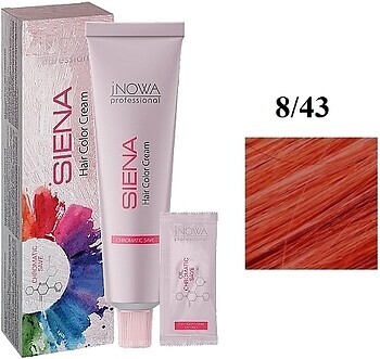 Фото jNowa Professional Siena Chromatic Save Hair Color Cream 8/43 середній блонд червоно-золотистий