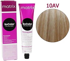 Фото Matrix SoColor Pre-Bonded 10AV очень-очень светлый блондин пепельно-перламутровый