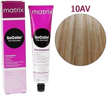 Фото Matrix SoColor Pre-Bonded 10AV дуже-дуже світлий блондин попільно-перламутровий