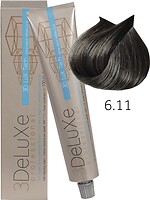 Фото 3DeLuXe Tech Hair Colouring Cream 6.11 насичений світлий блондин попелястий