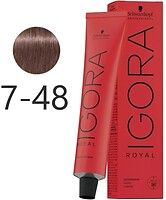 Фото Schwarzkopf Professional Igora Royal 7.48 средне русый бежевый красный