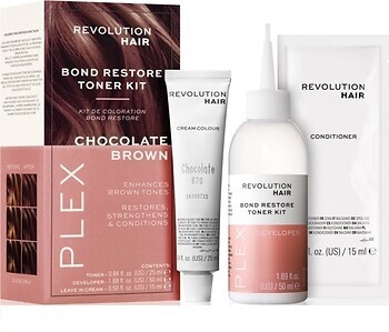 Фото Revolution Haircare Plex Bond Restore Kit Chocolate Brown шоколадно-коричневий