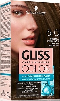 Фото Schwarzkopf Gliss Color 6-0 Natural Light Brown натуральний світло-коричневий