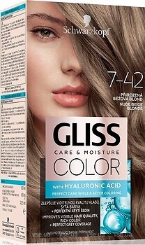 Фото Schwarzkopf Gliss Color 7-42 Nude Beige Blonde нюд бежевий блондин
