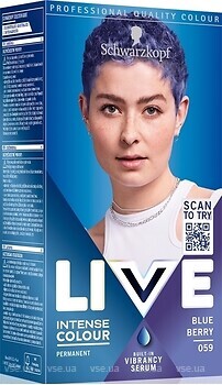 Фото Schwarzkopf Live Intense Colour 059 Blue Berry блакитна ягода