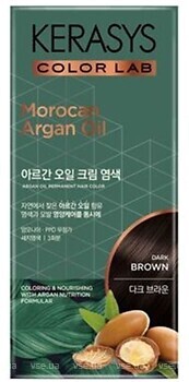 Фото KeraSys Moroccan Argan Oil Permanent Hair Color Dark Brown темно-коричневий