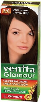 Фото Venita Glamour Colouring Cream 3/0 Dark Brown темно-коричневий