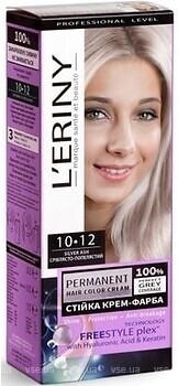Фото L'ERINY Permanent Hair Color Cream 10.12 сріблясто-попелястий