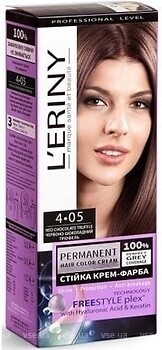 Фото L'ERINY Permanent Hair Color Cream 4.05 червоно-шоколадний трюфель