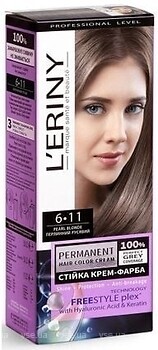 Фото L'ERINY Permanent Hair Color Cream 6.11 перлинний русявий