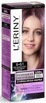 Фото L'ERINY Permanent Hair Color Cream 6.61 темно-пудровий півонія