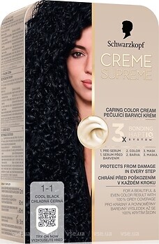Фото Schwarzkopf Creme Supreme 1-1 холодний чорний