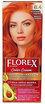 Фото Florex Super Кератин 8.4 ярко-медный