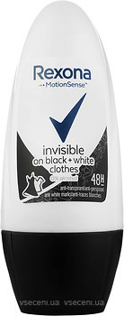 Фото Rexona Invisible Black+White Diamond антиперспірант-роликовий 50 мл (8710847860843)