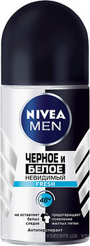 Фото Nivea Men Fresh дезодорант-кульковий Чорне і біле 50 мл (85970)