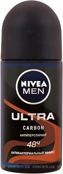 Фото Nivea Men Ultra Carbon дезодорант-роликовый Антибактериальный эффект 50 мл