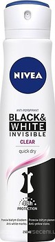 Фото Nivea Clear дезодорант-антиперспірант спрей Чорне і біле 150 мл