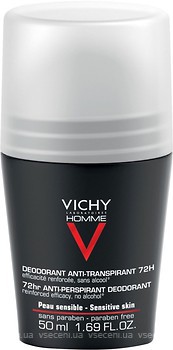 Фото Vichy Deo Anti-Transpirant 72h дезодорант-антиперспірант кульковий для чоловіків 50 мл