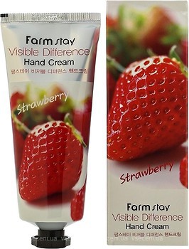 Фото FarmStay Visible Difference Hand Cream Strawberry крем для рук з екстрактом полуниці 100 мл