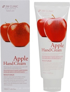 Фото 3W Clinic Moisturizing Apple крем для рук Яблоко 100 мл