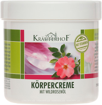 Фото Krauterhof крем для тіла з маслом дикої троянди Body Cream Wild Rose 250 мл