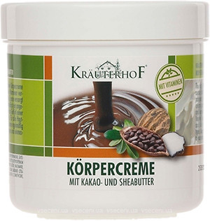 Фото Krauterhof крем для тіла з маслом плодів ши і какао Body Cream With Shea Butter And Cocoa 250 мл