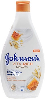 Фото Johnson's лосьйон для тіла смузі з йогуртом вівсом і медом Smoothie Body Lotion With Yogurt Oats And Honey 400 мл