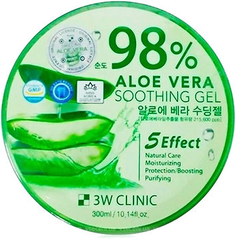 Фото 3W Clinic гель універсальний для обличчя і тіла з алое вера Gel Universal For Face And Body With Aloe Vera 98% 300 мл