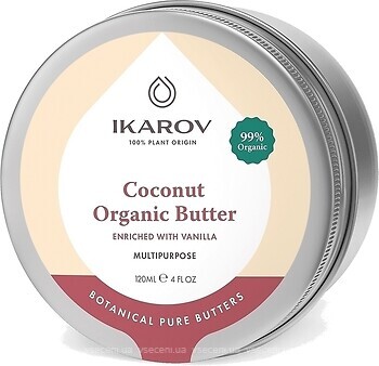 Фото Ikarov органічна кокосова олія з ваніллю Coconut Organic Butter 120 мл